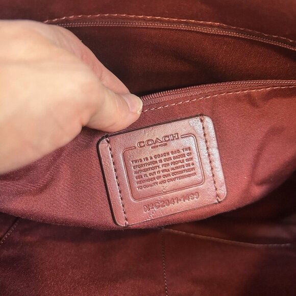 Coach Perforated Signature Leather Gallery Tote Miami Red 1499 - Picture 8 of 11